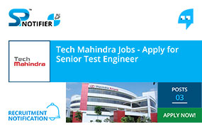 Tech Mahindra Jobs | Apply for Senior Test Engineer